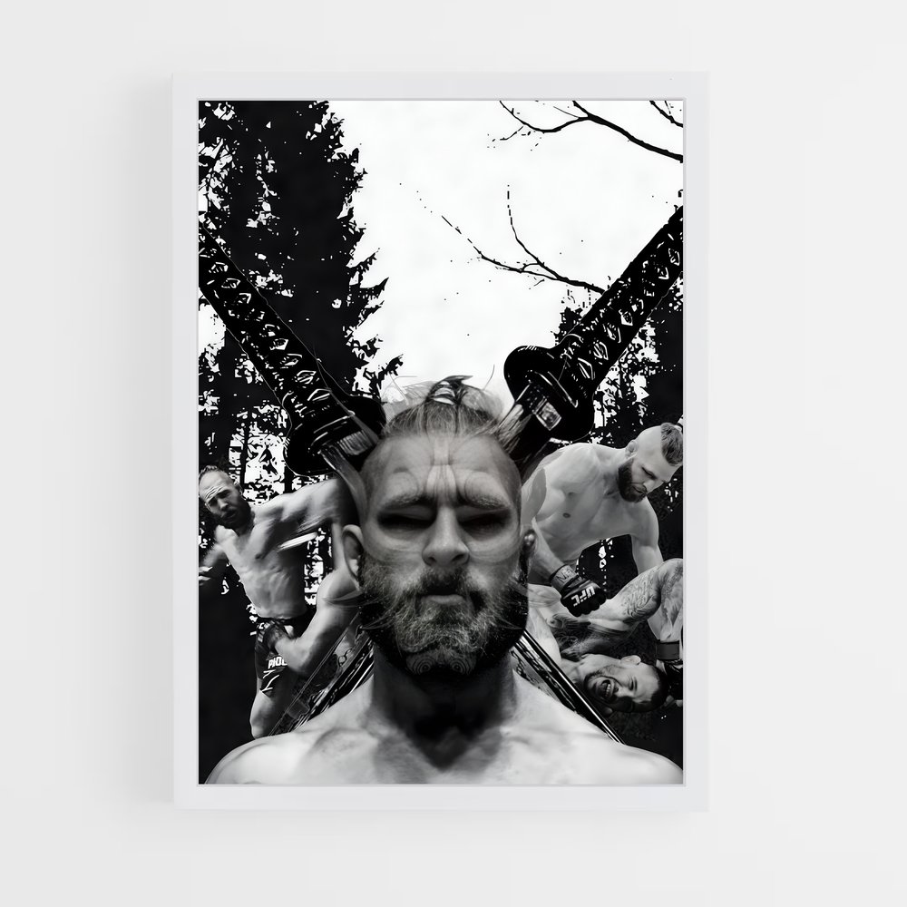 Poster Beard & Bullets – affiche MMA (vue 3)